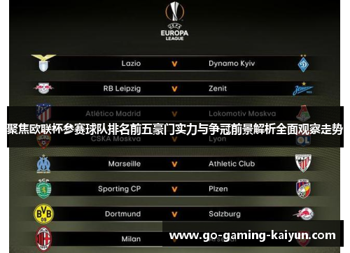 聚焦欧联杯参赛球队排名前五豪门实力与争冠前景解析全面观察走势 聚焦欧联杯参赛球队排名前五豪门实力与争冠前景解析全面观察走势